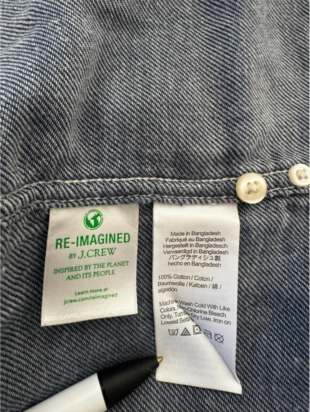 J. Crew Slim Cotton Plaid Flannel Blue White Men's Medium